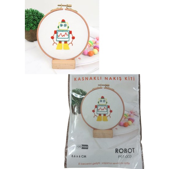 Nakış Kitleri Kasnaklı 8.6 X 6 cm Robot Nakış Kitleri Kasnaklı 8.6 X 6 cm Robot