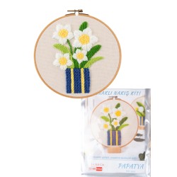 Nakış Kitleri Kasnaklı 13.5 X 18.8 cm Papatya