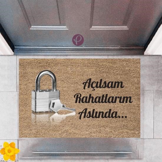 Kapı Önü Paspası Dekoratif Dijital Baskı Kilit P-2393 Kapı Önü Paspası Dekoratif Dijital Baskı Kilit P-2393