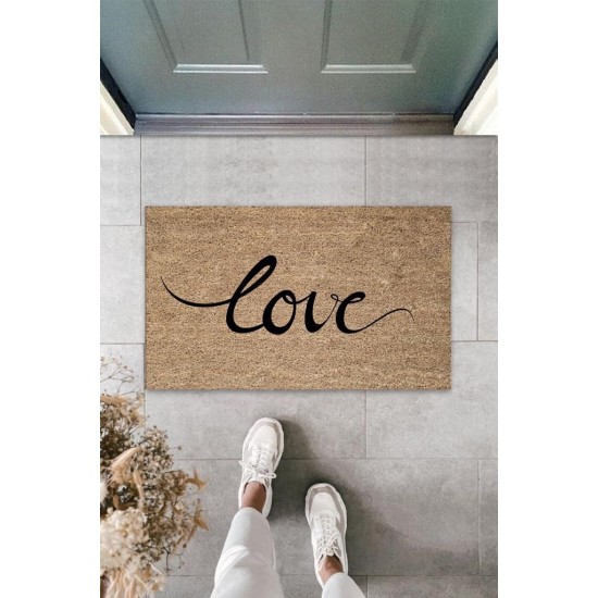 Bej Kapı Önü Paspası Büyük Yazılı Love Desen K-3316 Bej Kapı Önü Paspası Büyük Yazılı Love Desen K-3316