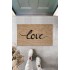 Bej Kapı Önü Paspası Büyük Yazılı Love Desen  K-3316
