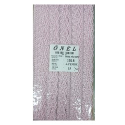 Dantel Polyester Sanal Tül Bant Açık Pembe 15 Metre En 3 cm ON-1518-AP