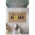 Bej Kapı Önü Paspası Home Sweet Home Papatyalı Desen  K-3342