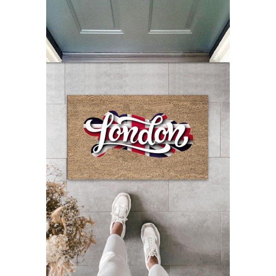 Dijital Baskı Bej London Bayrak Paspas K-3024 Dijital Baskı Bej London Bayrak Paspas K-3024