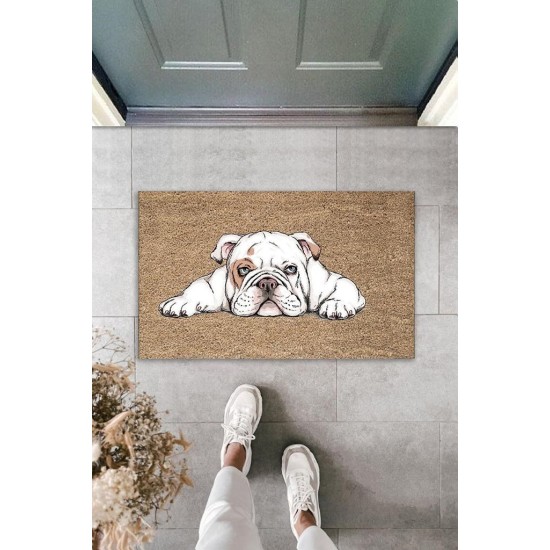 Dekoratif Dijital Baskı Bej Köpek Dış Mekan Paspas K-3005 Dekoratif Dijital Baskı Bej Köpek Dış Mekan Paspas K-3005
