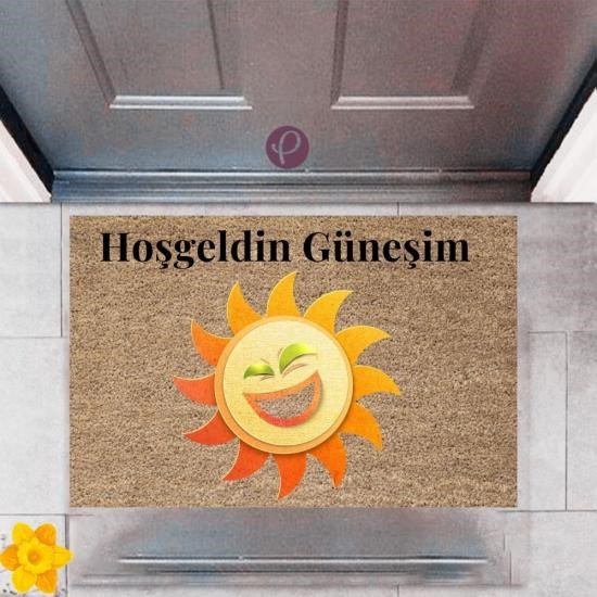 Kapı Önü Paspası Dekoratif Dijital Baskı Güneş P-2435 Kapı Önü Paspası Dekoratif Dijital Baskı Güneş P-2435