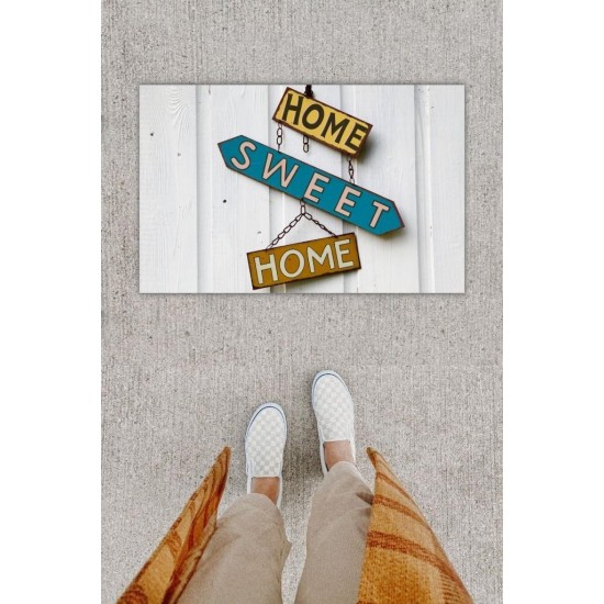 Dijital Baskı Dekoratif Home Sweet Home Beyaz Kapı Önü Paspası K-1229 Dijital Baskı Dekoratif Home Sweet Home Beyaz Kapı Önü Paspası K-1229
