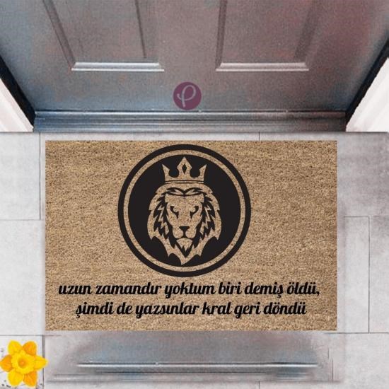 Kapı Önü Paspası Dekoratif Dijital Baskı Kral Geri Döndü P-2380 Kapı Önü Paspası Dekoratif Dijital Baskı Kral Geri Döndü P-2380