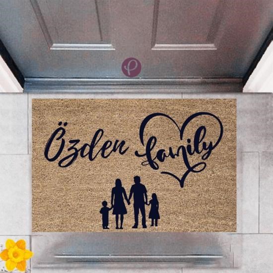 Kapı Önü Paspası Dekoratif Dijital Baskı Family P-2441 Kapı Önü Paspası Dekoratif Dijital Baskı Family P-2441