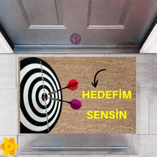 Kapı Önü Paspası Dekoratif Dijital Baskı Hedefim Sensin P-2453 Kapı Önü Paspası Dekoratif Dijital Baskı Hedefim Sensin P-2453