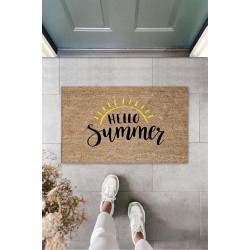 Siyah Kapı Önü Paspası Hello Summer Desen  K-3272