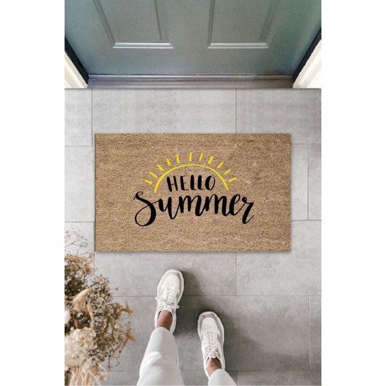 Siyah Kapı Önü Paspası Hello Summer Desen K-3272 Siyah Kapı Önü Paspası Hello Summer Desen K-3272