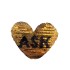 Aplike Ütü İle Yapışan Aşk Yazılı Pullu Sarı Arma 4x4 cm