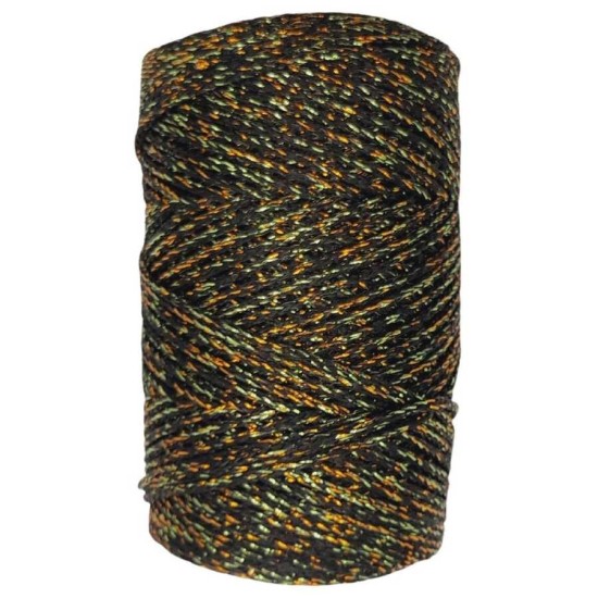 Makrome İpi 3mm Polyester Siyah Altın Simli Makrome İpi 3mm Polyester Siyah Altın Simli
