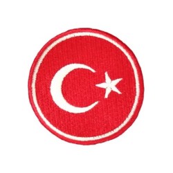 Aplike Ütü İle Yapışan Türk Bayrağı Yuvarlak Küçük Arma 3 cm