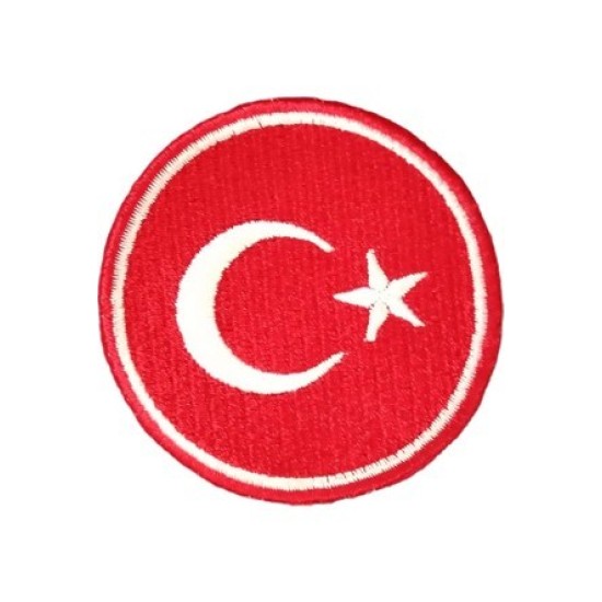Aplike Ütü İle Yapışan Türk Bayrağı Yuvarlak Küçük Arma 3 cm Aplike Ütü İle Yapışan Türk Bayrağı Yuvarlak Küçük Arma 3 cm