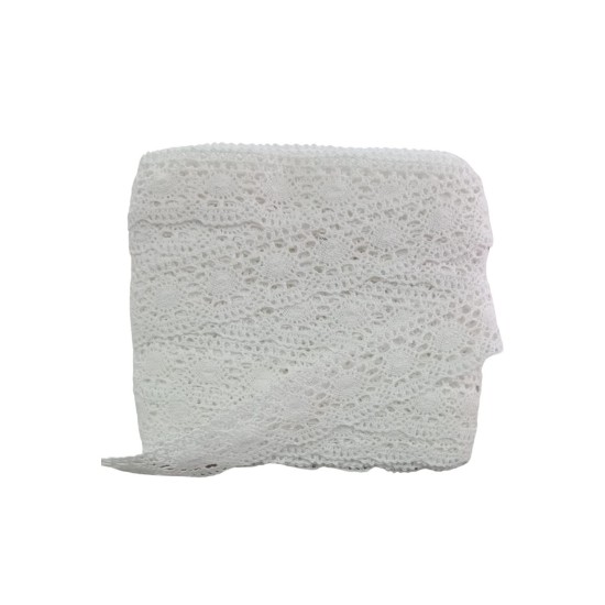 Kopanaki Dantel en 5 cm Badem Model Beyaz 10 Metre Kopanaki Dantel en 5 cm Badem Model Beyaz 10 Metre