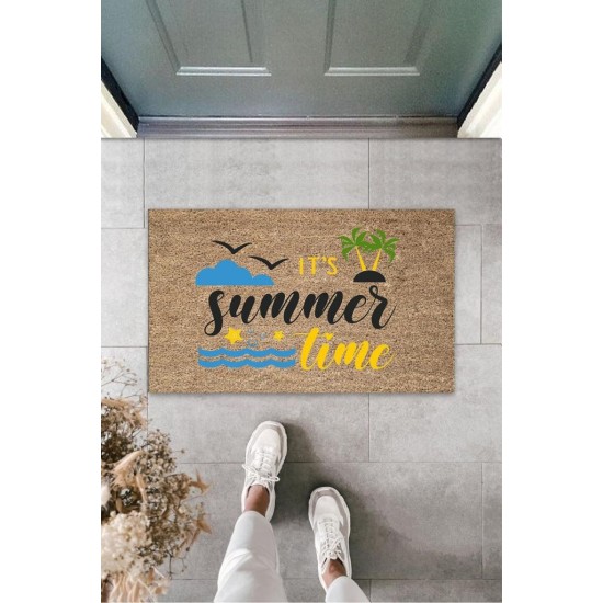 Bej Kapı Önü Paspası It's Summer Tıme Desen K-3281 Bej Kapı Önü Paspası It's Summer Tıme Desen K-3281
