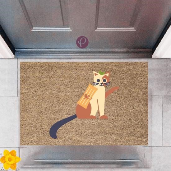 Kapı Önü Paspası Dekoratif Dijital Baskı Kedi P-2431 Kapı Önü Paspası Dekoratif Dijital Baskı Kedi P-2431