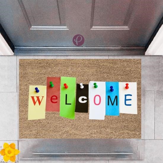 Kapı Önü Paspası Dekoratif Dijital Baskı Welcome P-2464 Kapı Önü Paspası Dekoratif Dijital Baskı Welcome P-2464