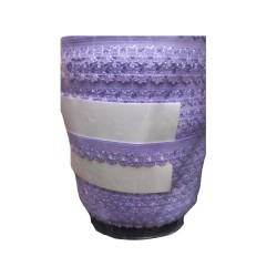 Çamaşır Lastiği Dantelli 1 cm 1 Metre Açık Mor