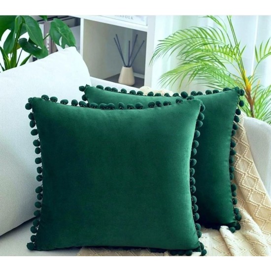 2'li ponponlu kırlent kılıf seti 40 x 40