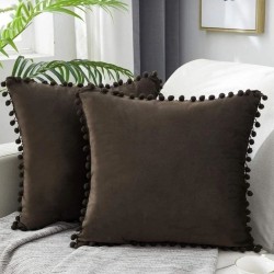 2'li ponponlu kırlent kılıf seti 40 x 40