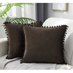 2'li ponponlu kırlent kılıf seti 40 x 40