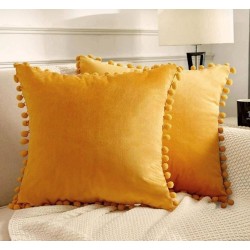 2'li ponponlu kırlent kılıf seti 40 x 40