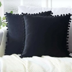 2'li ponponlu kırlent kılıf seti 40 x 40