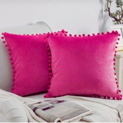 2'li ponponlu kırlent kılıf seti 40 x 40