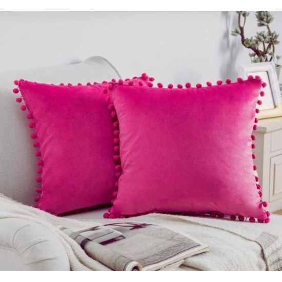 2'li ponponlu kırlent kılıf seti 40 x 40