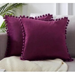 2'li ponponlu kırlent kılıf seti 40 x 40