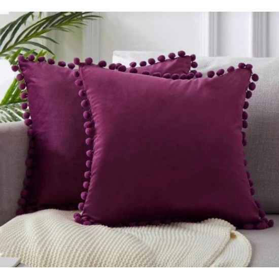 2'li ponponlu kırlent kılıf seti 40 x 40