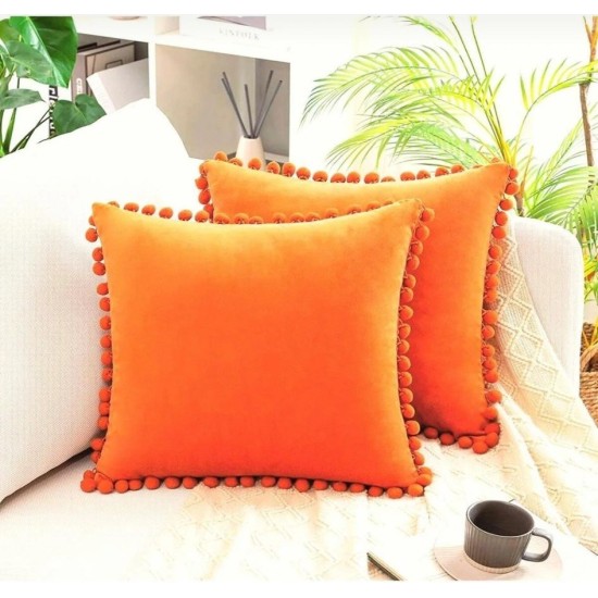 2'li ponponlu kırlent kılıf seti 40 x 40