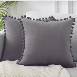 2'li ponponlu kırlent kılıf seti 40 x 40