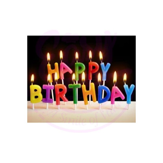 Rengarenk Happy Birthday Yazılabilen Doğum Günü Mumu Rengarenk Happy Birthday Yazılabilen Doğum Günü Mumu