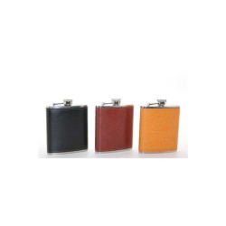 Paslanmaz Çelik 7 Oz (207 ml) Hakiki Derili Matara – Taşınabilir Şık Tasarım