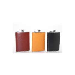 Paslanmaz Çelik 9 Oz (266 ml) Hakiki Derili Matara – Taşınabilir Şık Tasarım