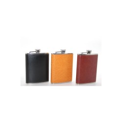 Paslanmaz Çelik Tekli 8 Oz Hakiki Derili Matara