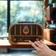 Orta Boy Retro, Nostaljik, Ahşap Tasarım Bluetooth Hoparlörlü, Şarjlı, Taşınabilir Oval Ön Yüzlü FM/AM Destekli Radyo NS6687