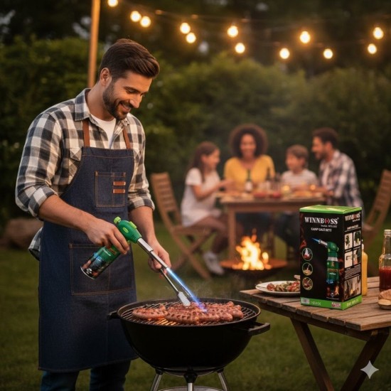 Outdoor Kamp, Piknik ve Tamir İşleri İçin Kamp Gazı Seti – Taşınabilir Pürmüz Alev Tabancası ve Yüksek Performanslı Gaz Kartuşu