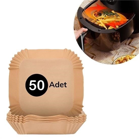 50 Adet Air Fryer Pişirme Kağıdı Tek Kullanımlık Hava Fritöz Yağ Geçirmez Yapışmaz Kare Tabak Model 50 Adet Air Fryer Pişirme Kağıdı Tek Kullanımlık Hava Fritöz Yağ Geçirmez Yapışmaz Kare Tabak Model