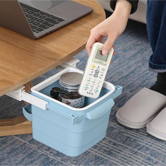 Mini Masa Çöp Kovası Plastik Tezgah Altı Geri Çekilebilir Yapışkanlı Görünmez Bölme Pratik Mini Masa Çöp Kovası Plastik Tezgah Altı Geri Çekilebilir Yapışkanlı Görünmez Bölme Pratik