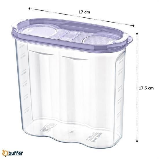 2 Kapaklı Ölçekli Erzak Kuru Gıda Saklama Kutusu Kabı - 1,7 Litre - SA935 2 Kapaklı Ölçekli Erzak Kuru Gıda Saklama Kutusu Kabı - 1,7 Litre - SA935