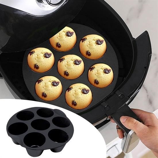 7 Gözlü Silikon Çok Amaçlı Airfryer Muffin Cupcake Kek ve Çörek Pişirme Kalıbı 7 Gözlü Silikon Çok Amaçlı Airfryer Muffin Cupcake Kek ve Çörek Pişirme Kalıbı