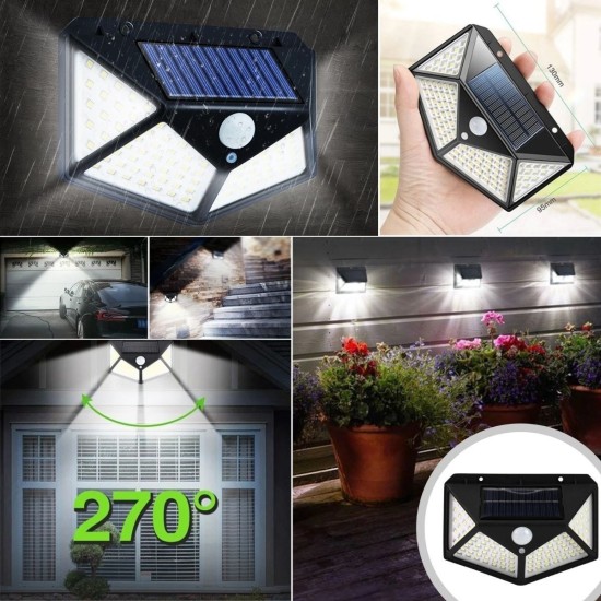 100 Ledli 3 Farklı Aydınlatma Ayarlı Solar Güneş Enerjili Hareket Sensörlü Bahçe Duvar Lambası 100 Ledli 3 Farklı Aydınlatma Ayarlı Solar Güneş Enerjili Hareket Sensörlü Bahçe Duvar Lambası