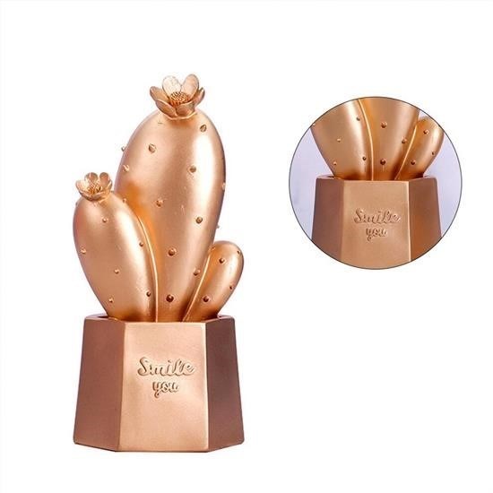 Led Işıklı Sevimli Kaktüs Dekoratif Masa Lambası Mini Biblo Gece Lambası Gold Led Işıklı Sevimli Kaktüs Dekoratif Masa Lambası Mini Biblo Gece Lambası Gold