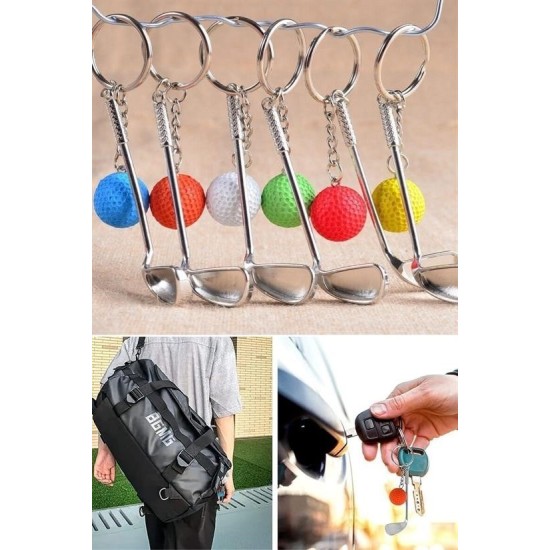 Gerçekçi Golf Tasarımlı Şık Anahtarlık Kolye Çanta Süsü Golf Keychain