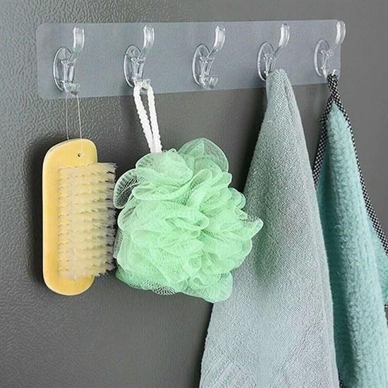 5'li Güçlü Yapışkanlı Şeffaf Duvar Askısı Banyo Mutfak Düzenleyici Pratik Askılık 5'li Güçlü Yapışkanlı Şeffaf Duvar Askısı Banyo Mutfak Düzenleyici Pratik Askılık